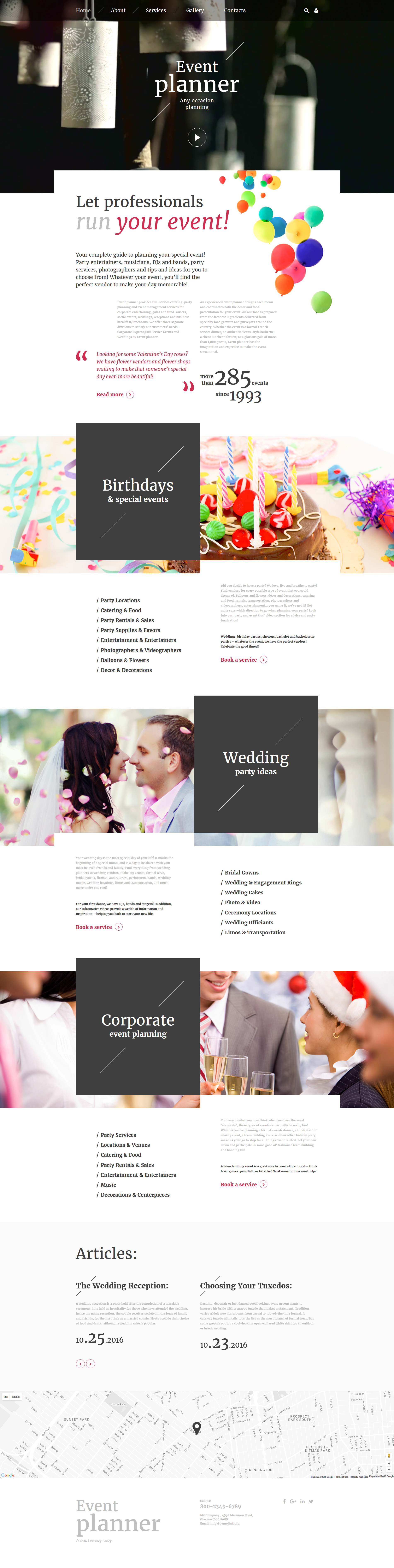 Event Planner Template Responsive Website Template