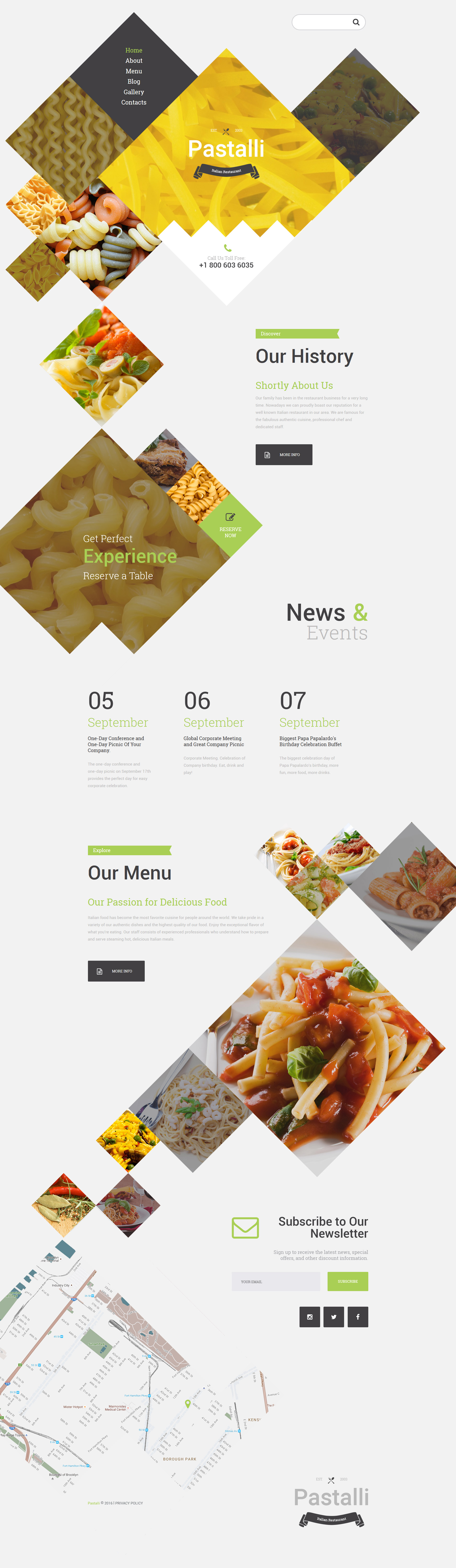 Italian Restaurant Template Responsive Website Template