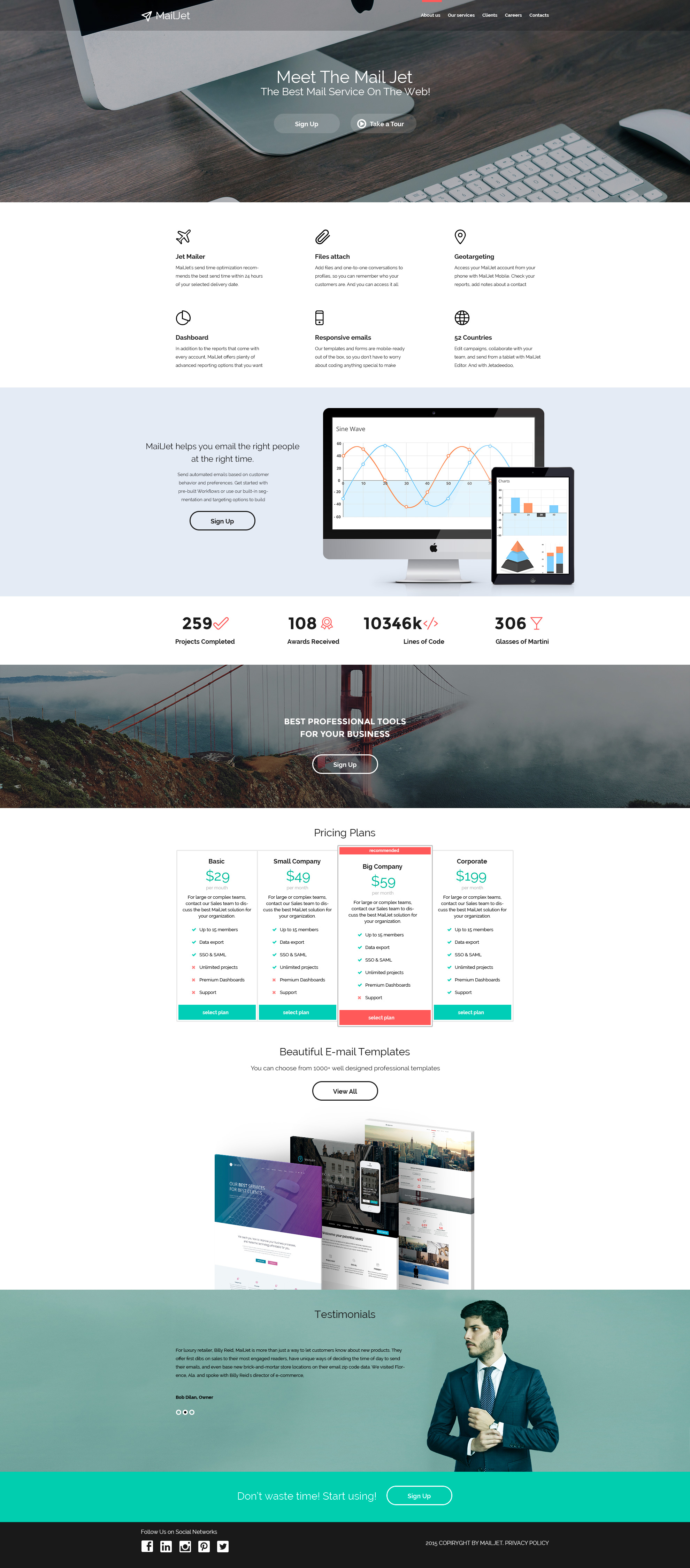 Email Services Template Responsive Website Template