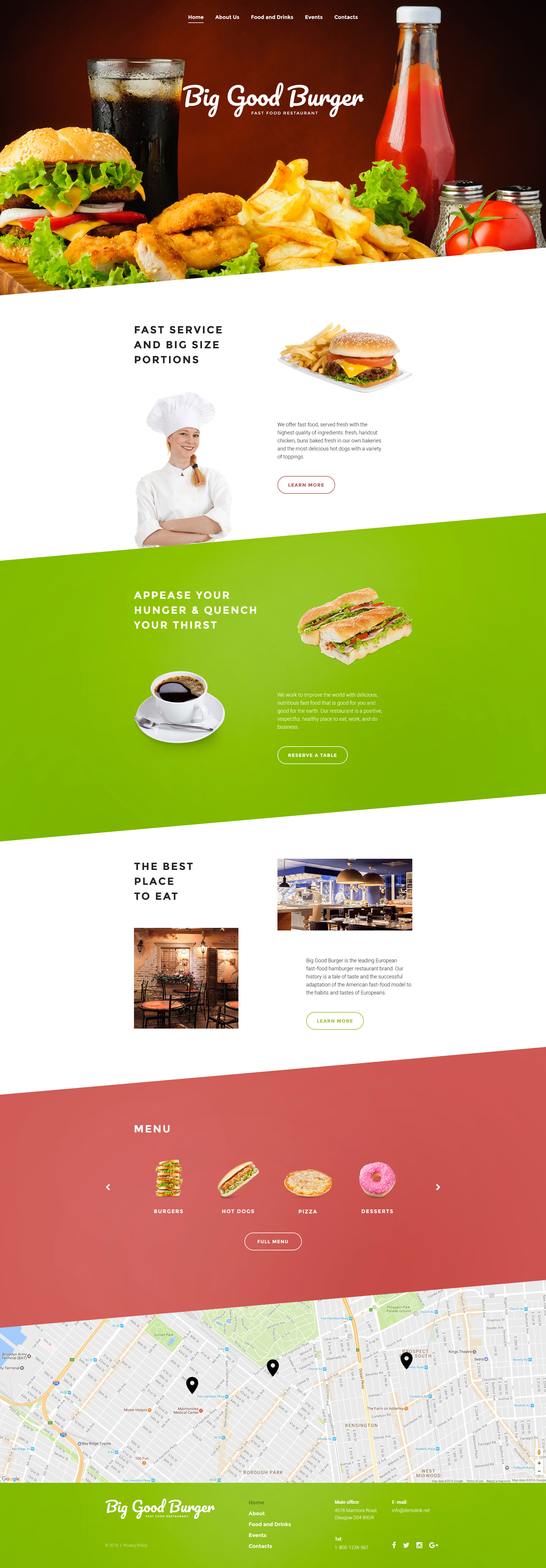 Big Good Burger – Fast Food Website Template