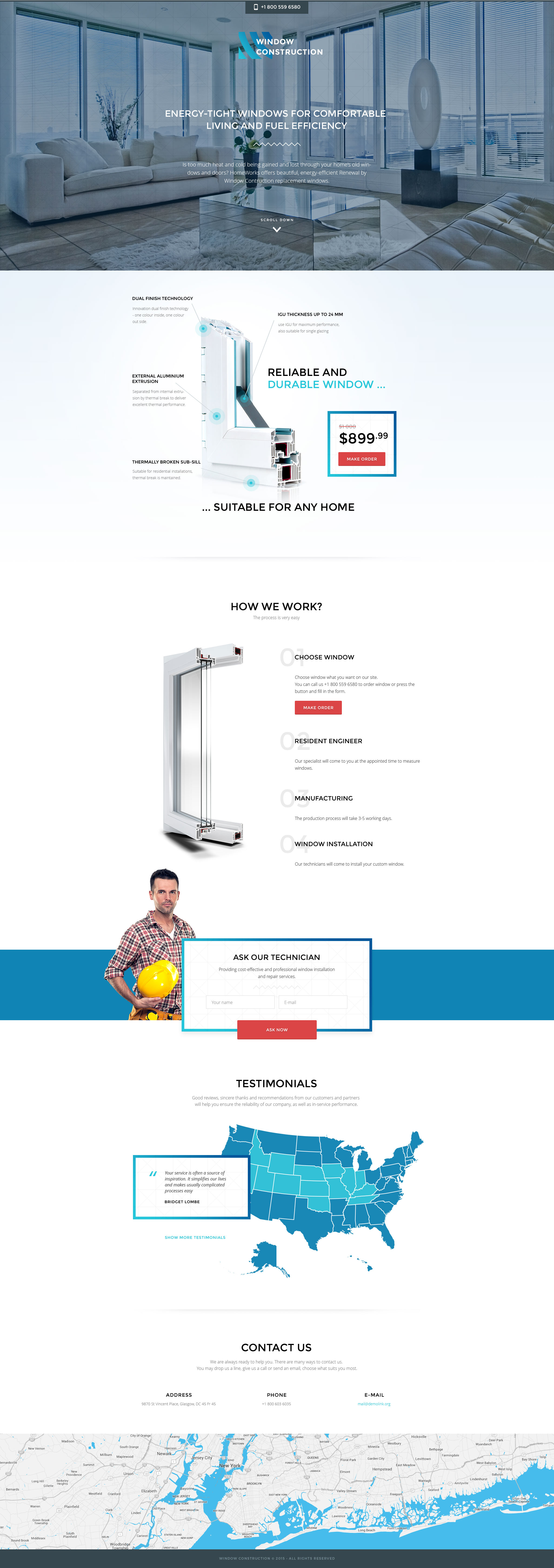 Windows & Doors Template Responsive Landing Page Template