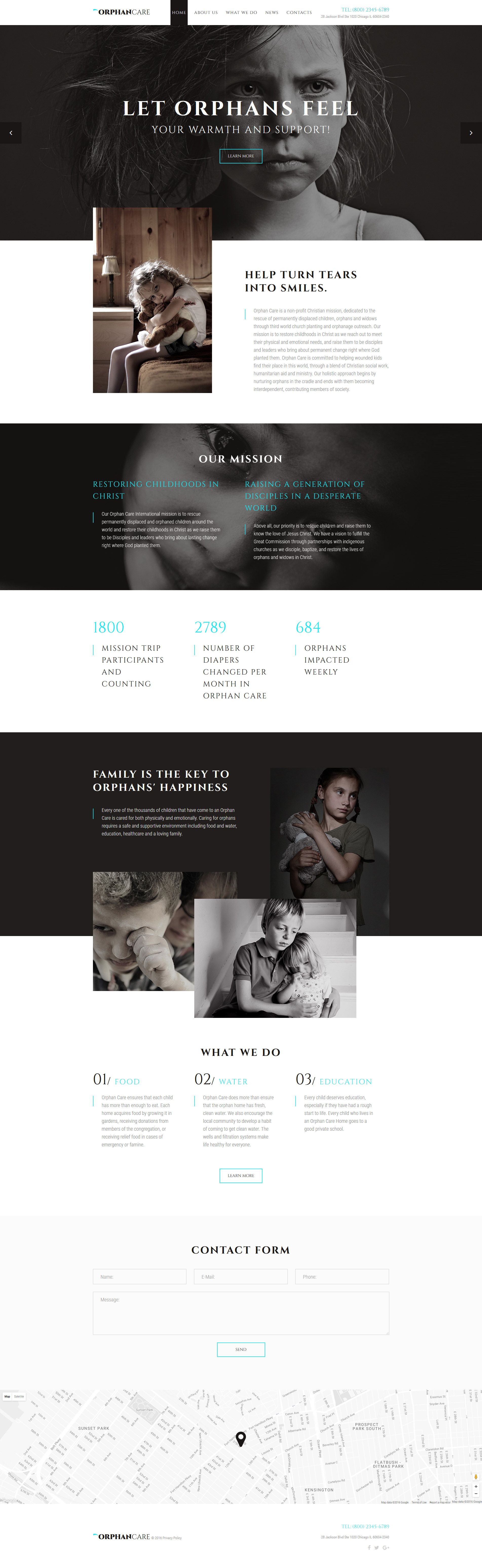 OrphanCare – Child Charity & Fundraising Website Template