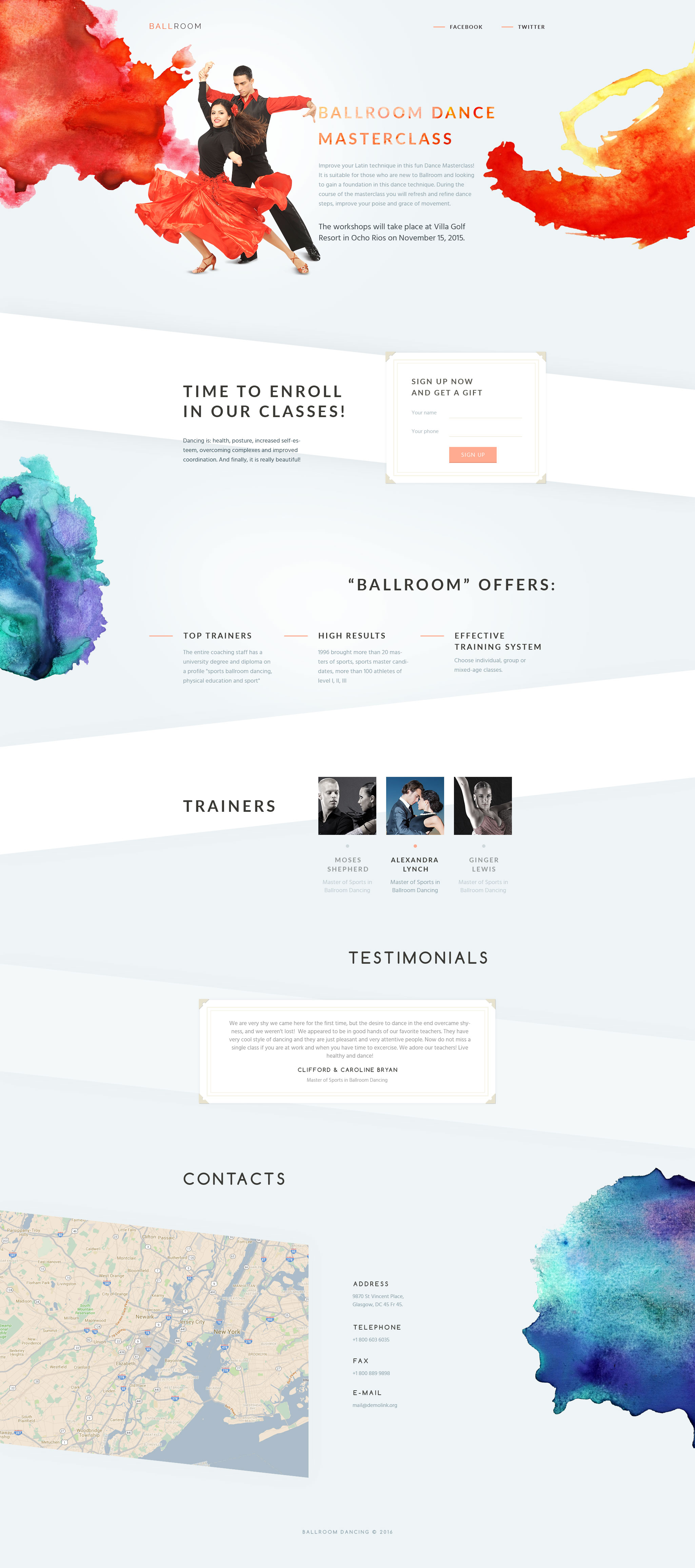 Dance Studio Template Responsive Landing Page Template