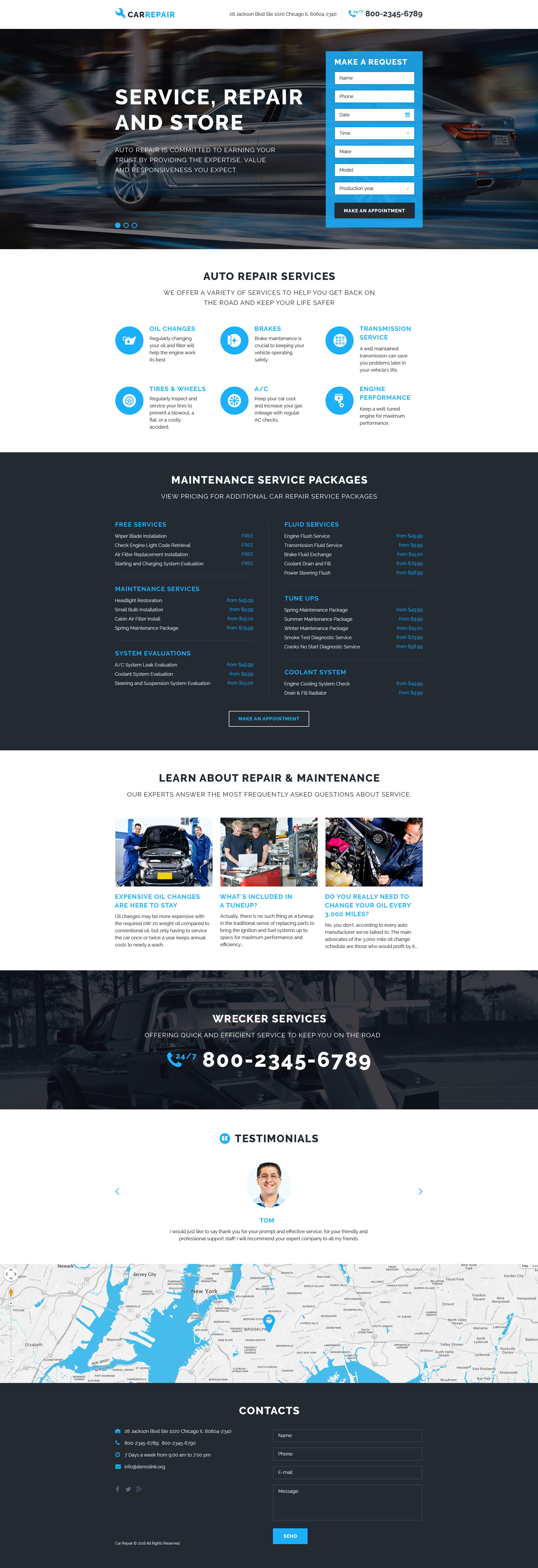 Car Repair Template Responsive Landing Page Template