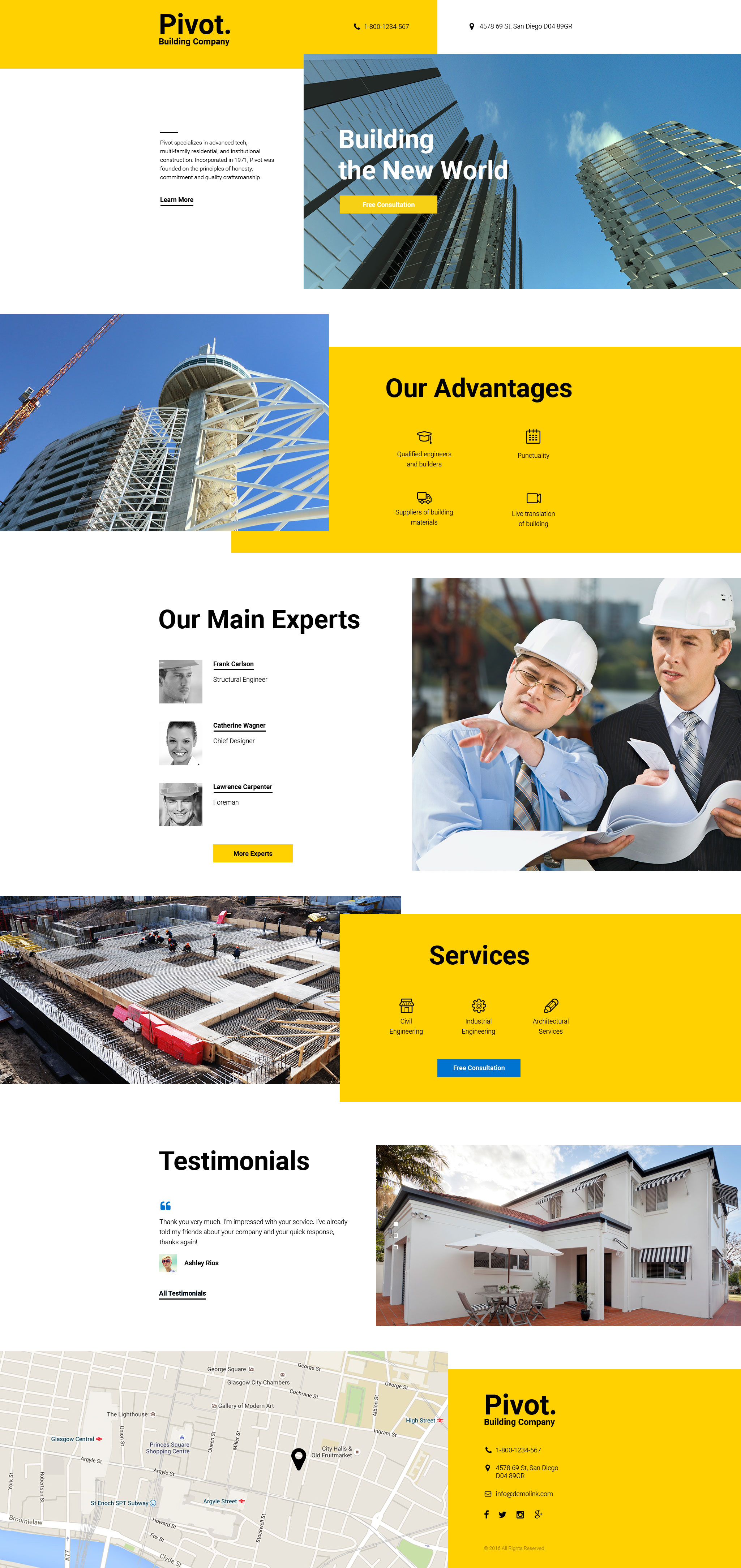 Construction Company Template Landing Page Template