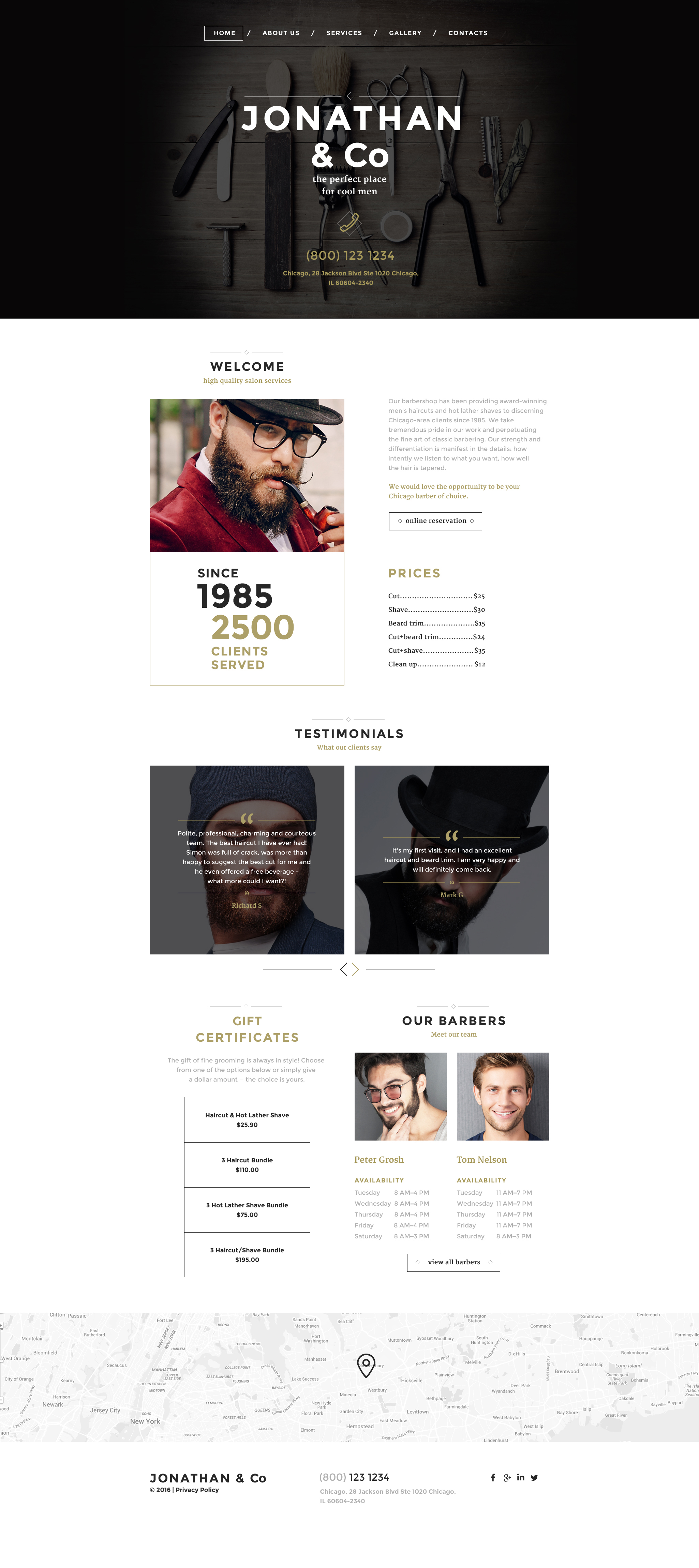 Hair Salon Template Responsive Website Template