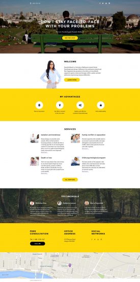 Psychologist Template Responsive Landing Page Template