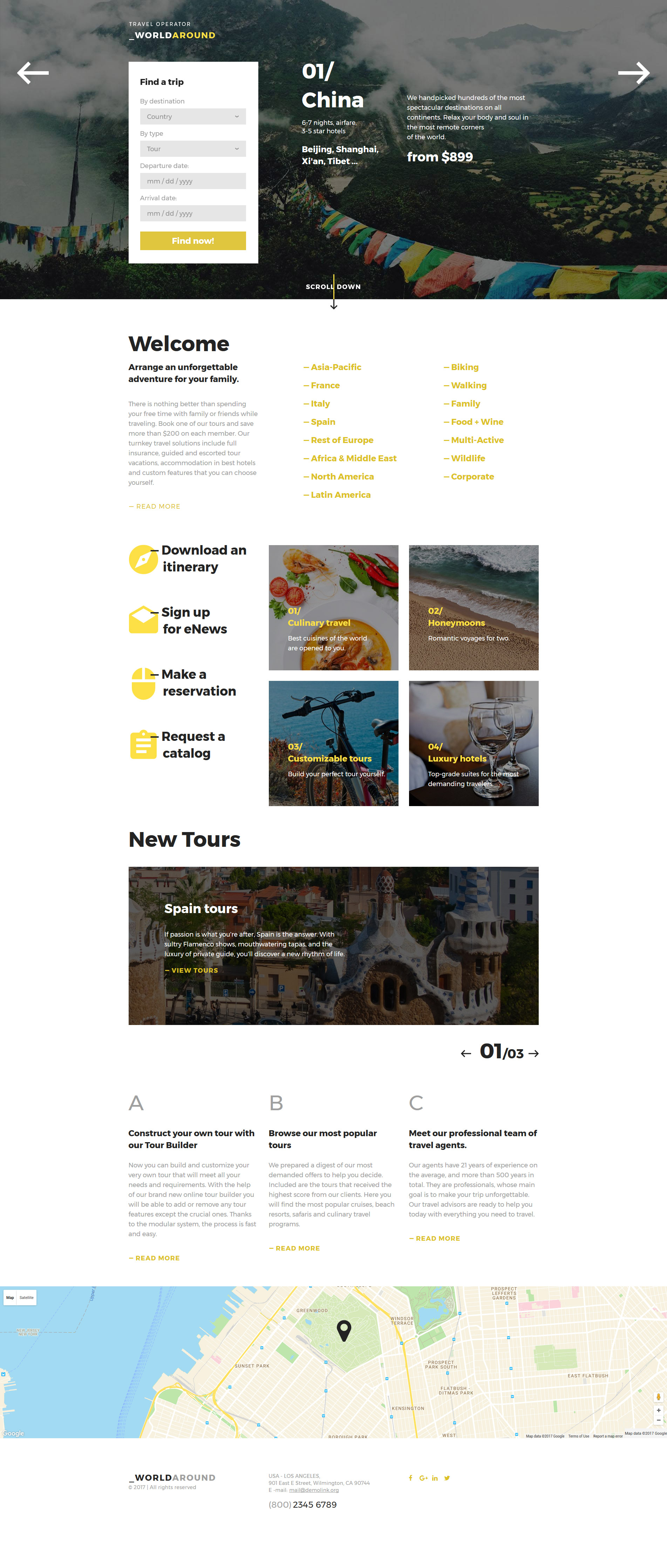 WorldAround – Travel Operator Landing Page Template