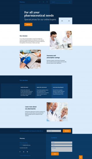 Drug Store Template Responsive Landing Page Template