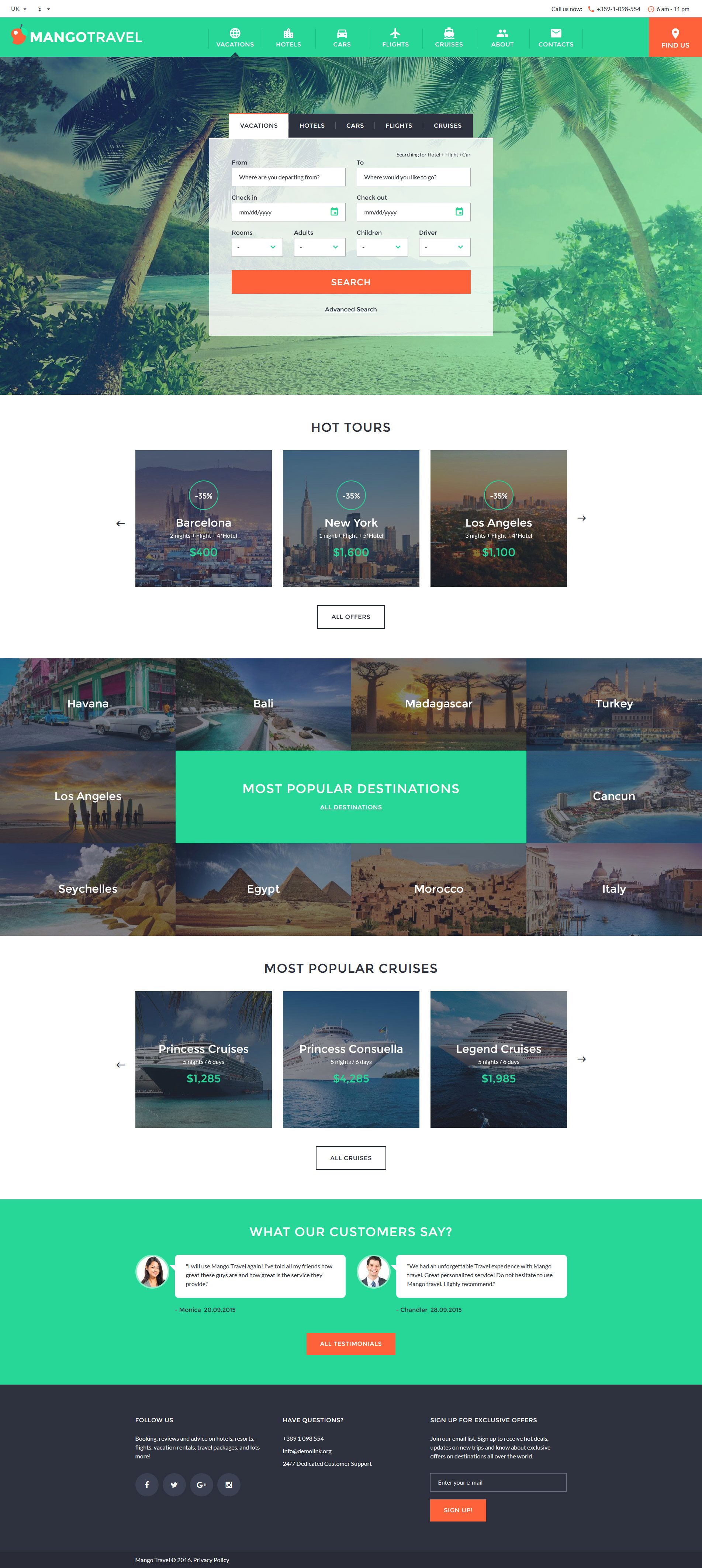 Travel Template Responsive Website Template