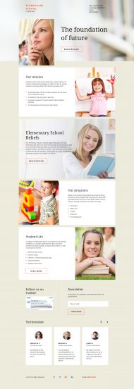 Elementary School Responsive Landing Page Template