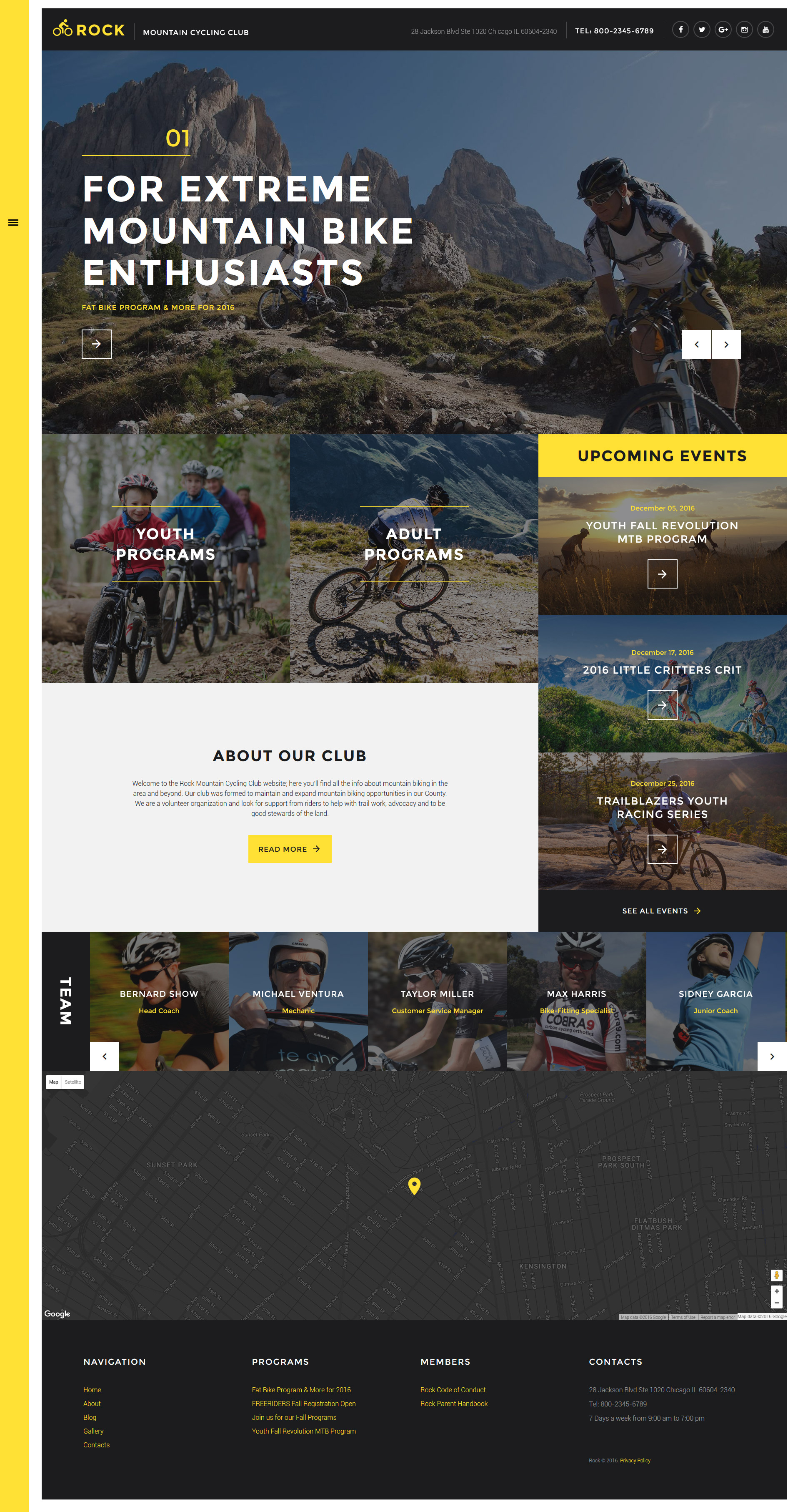 Rock – Mountain Cycling Club Responsive Website Template