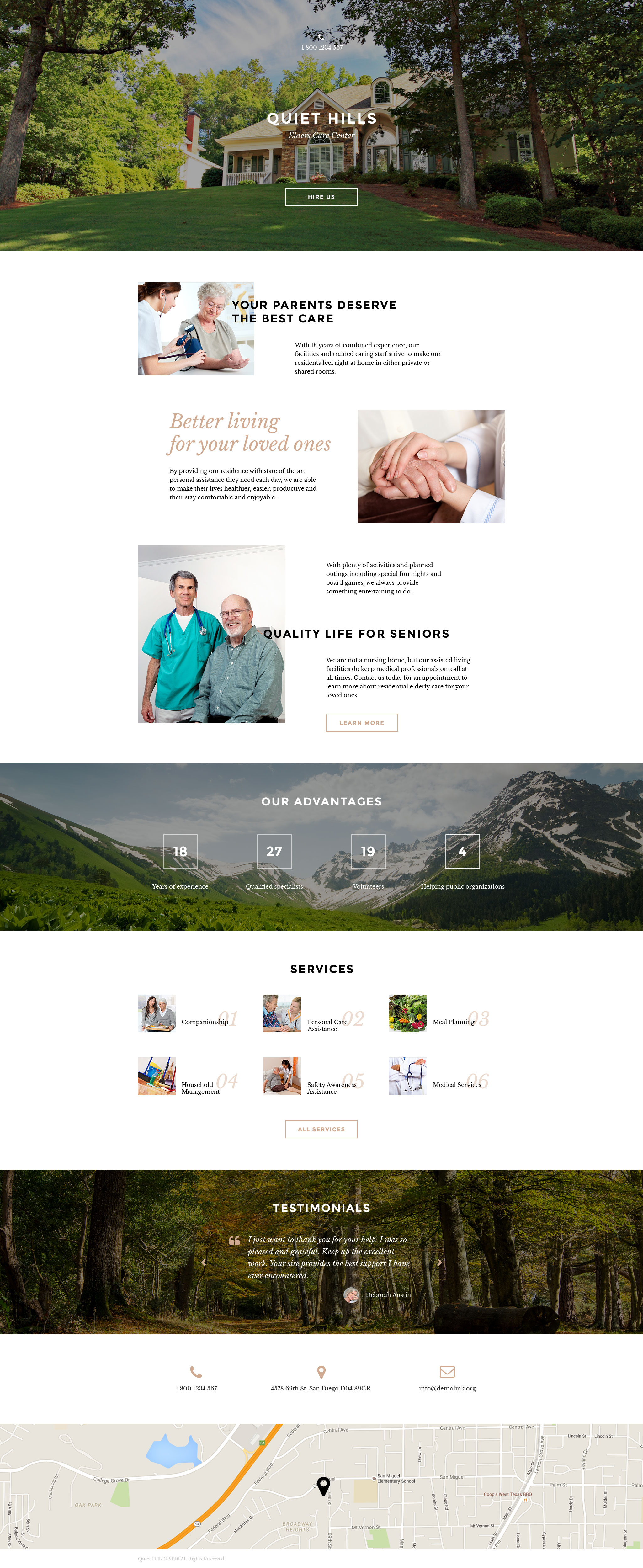 Elderly Care Template Responsive Landing Page Template