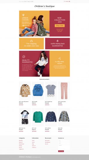 Baby Store Template Responsive Landing Page Template