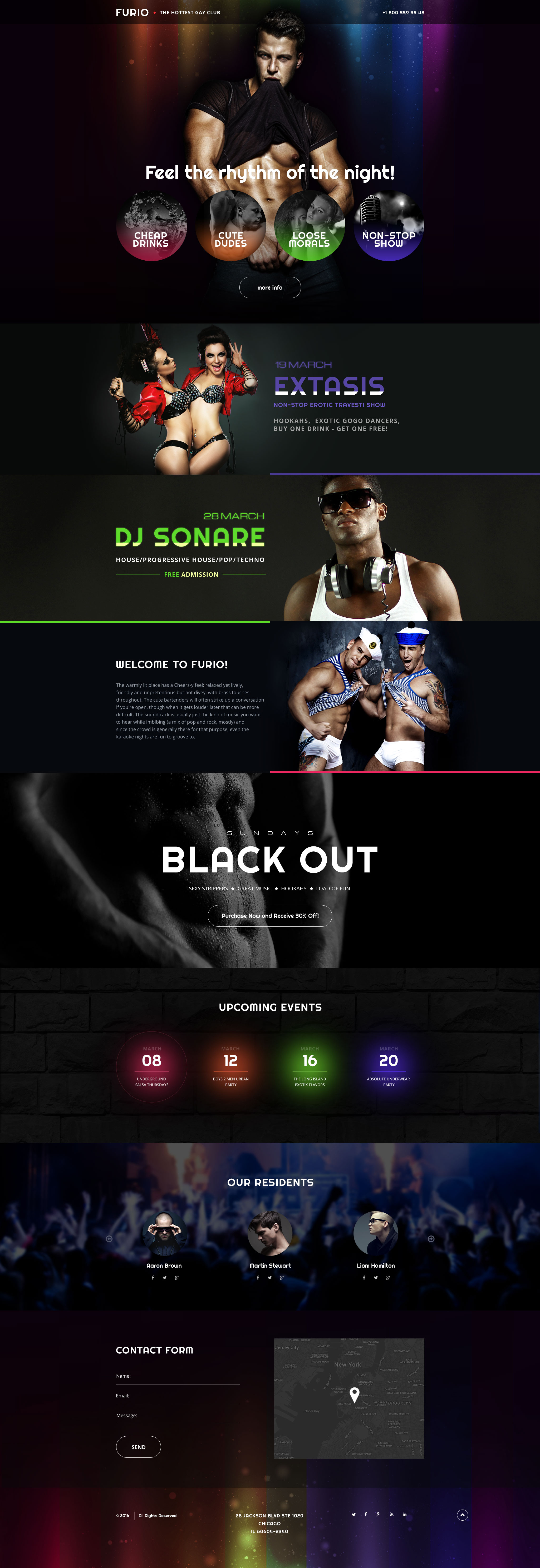 Night Club Template Responsive Landing Page Template