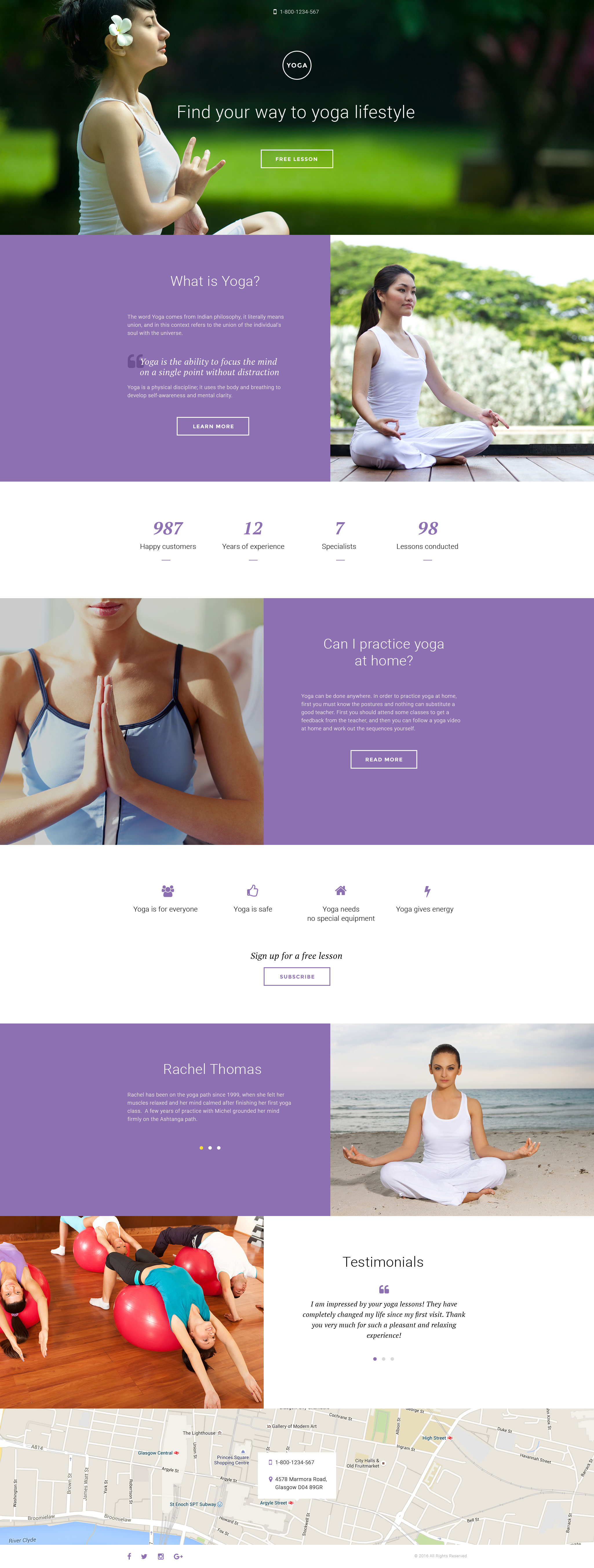 Yoga Template Responsive Landing Page Template