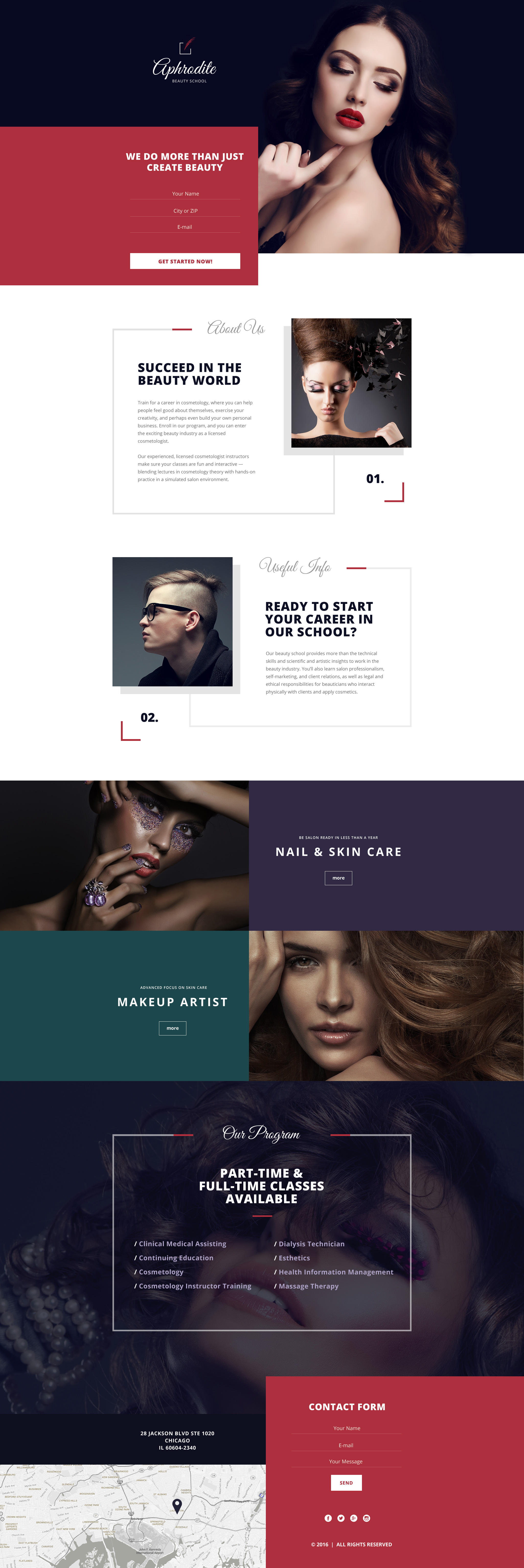 Beauty School Template Landing Page Template