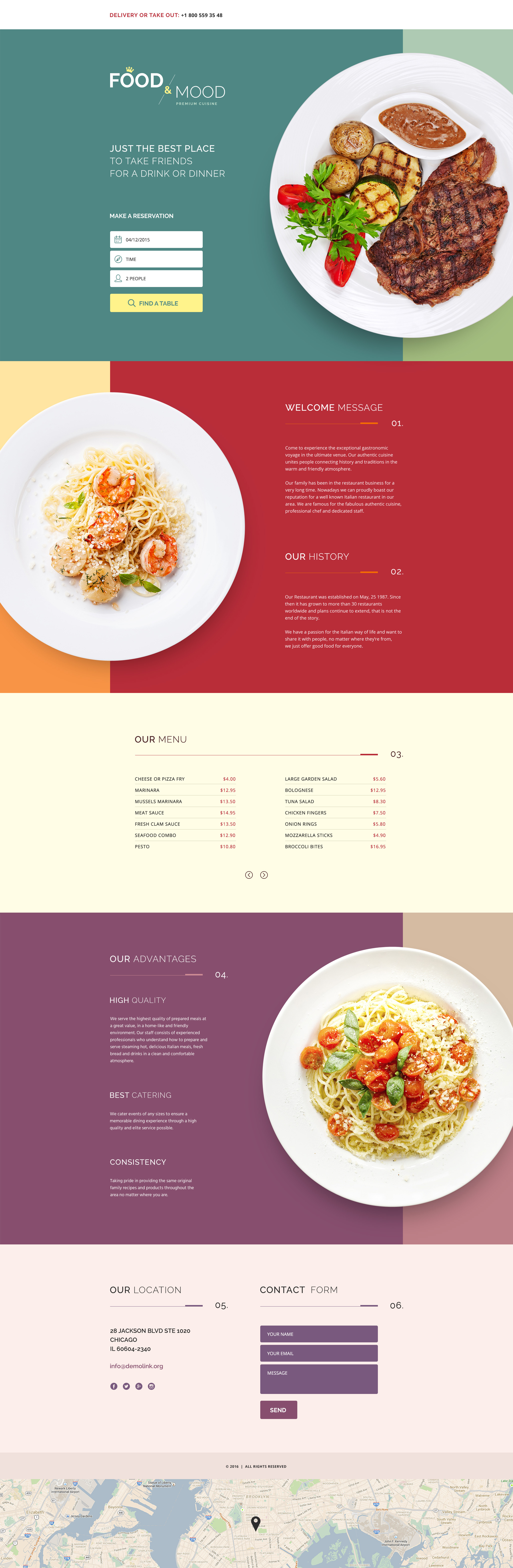 Cafe and Restaurant Template Landing Page Template