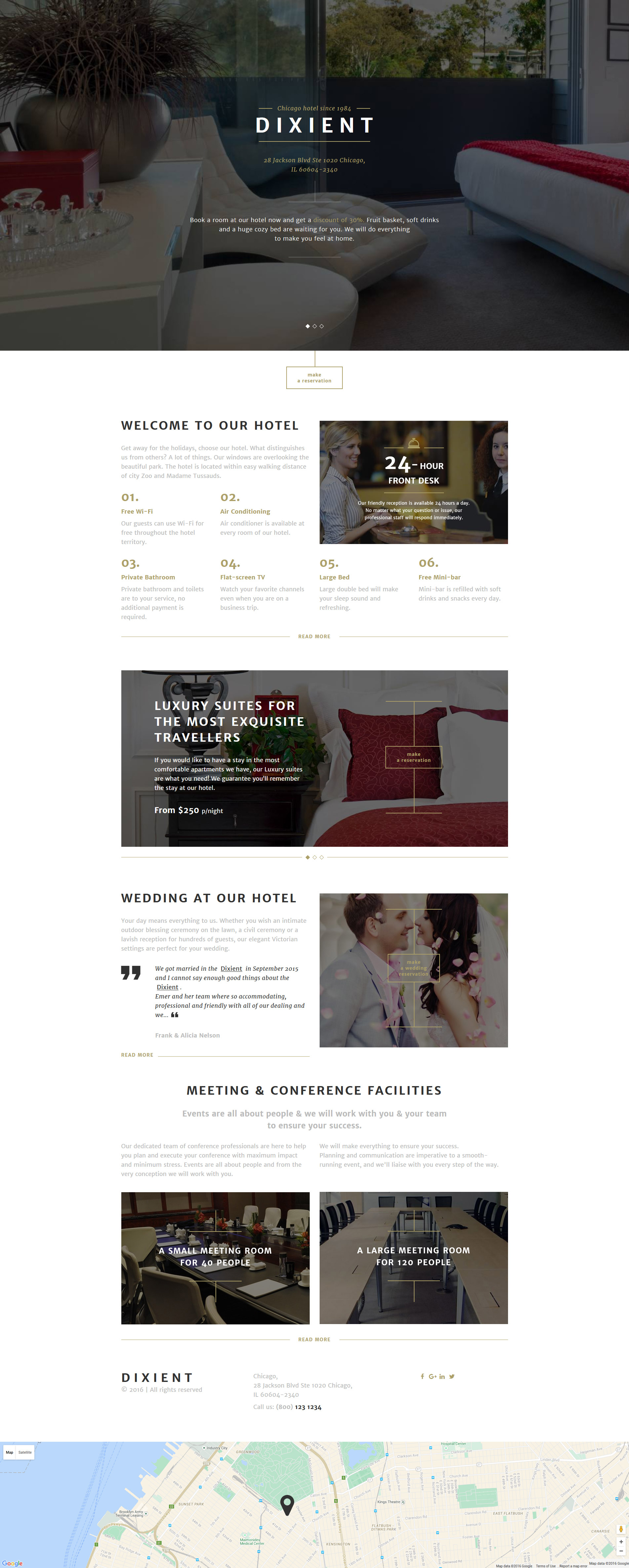 Hotels Template Responsive Landing Page Template