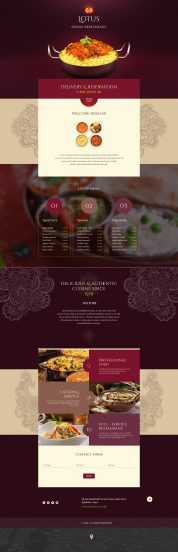 Indian Restaurant Template Responsive Landing Page Template