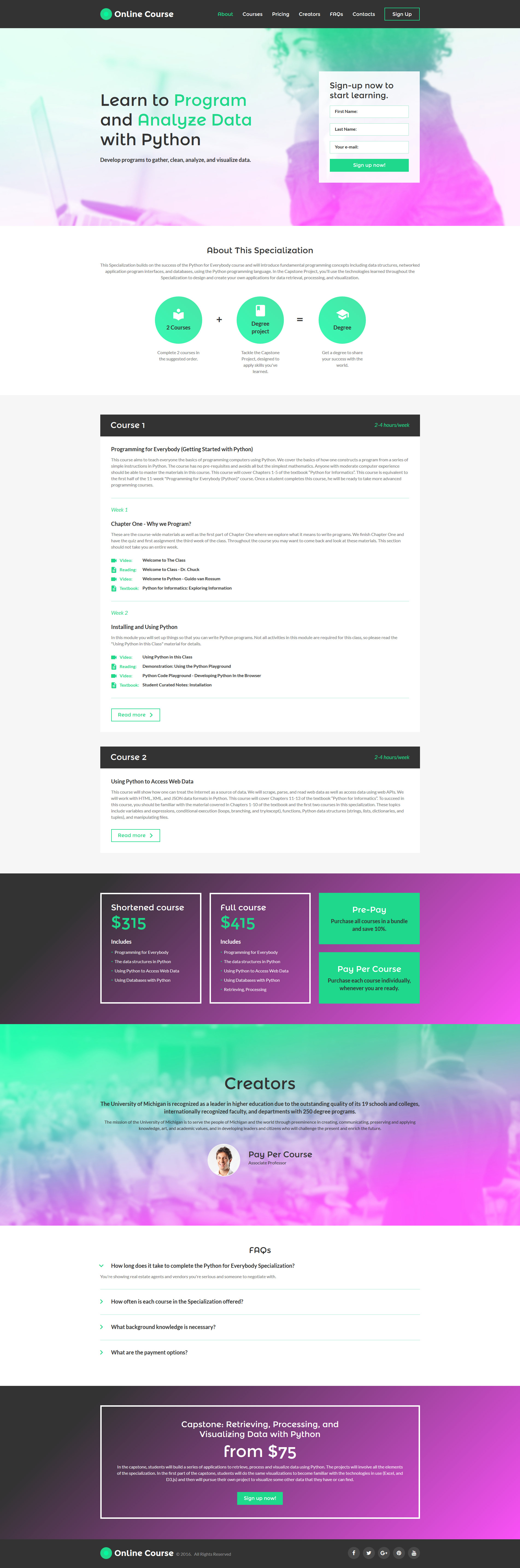 Education Template Responsive Landing Page Template