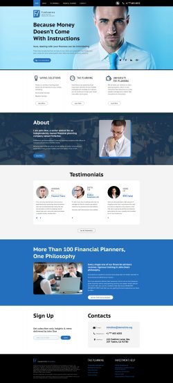 Financial Advisor Template Responsive Landing Page Template