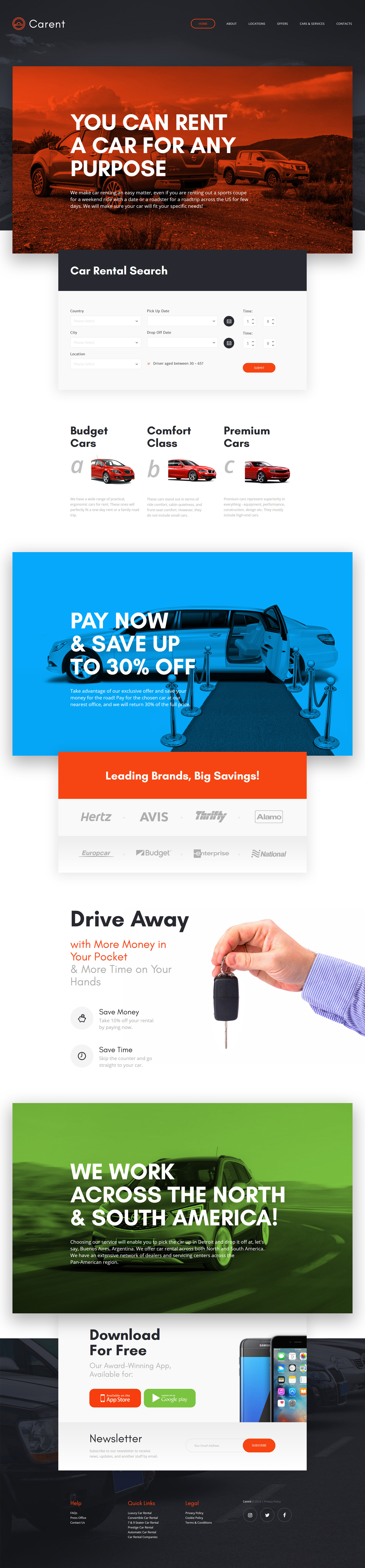 Carent – Car Rental Responsive Website Template