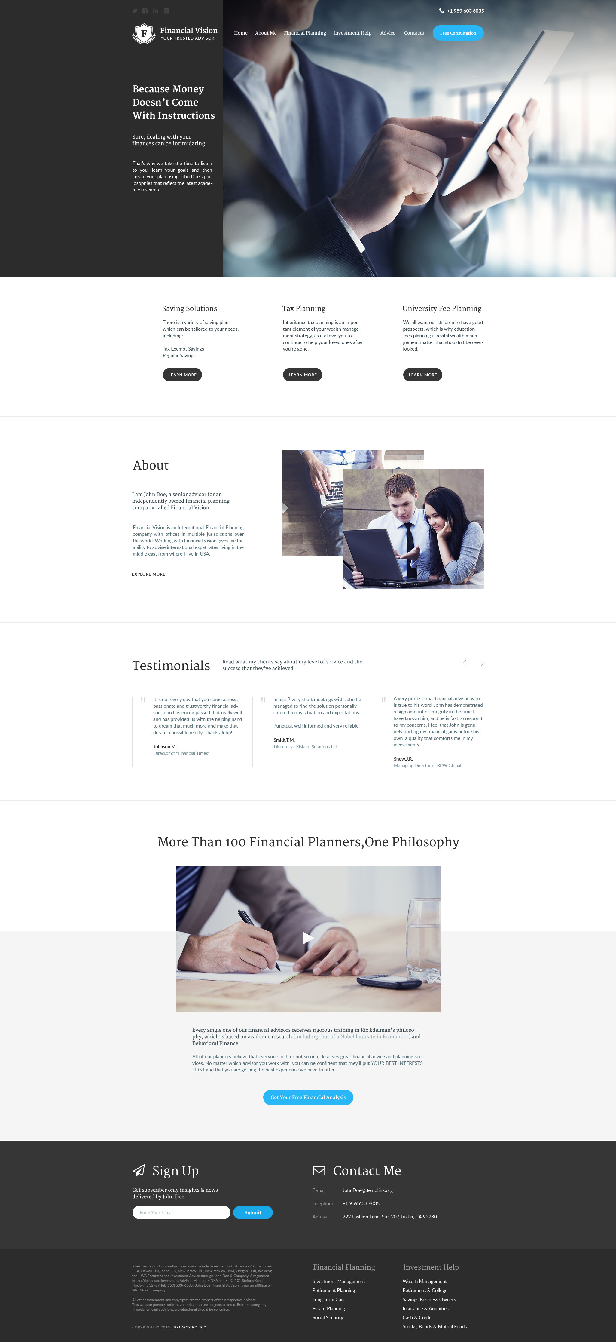 Financial Vision Website Template