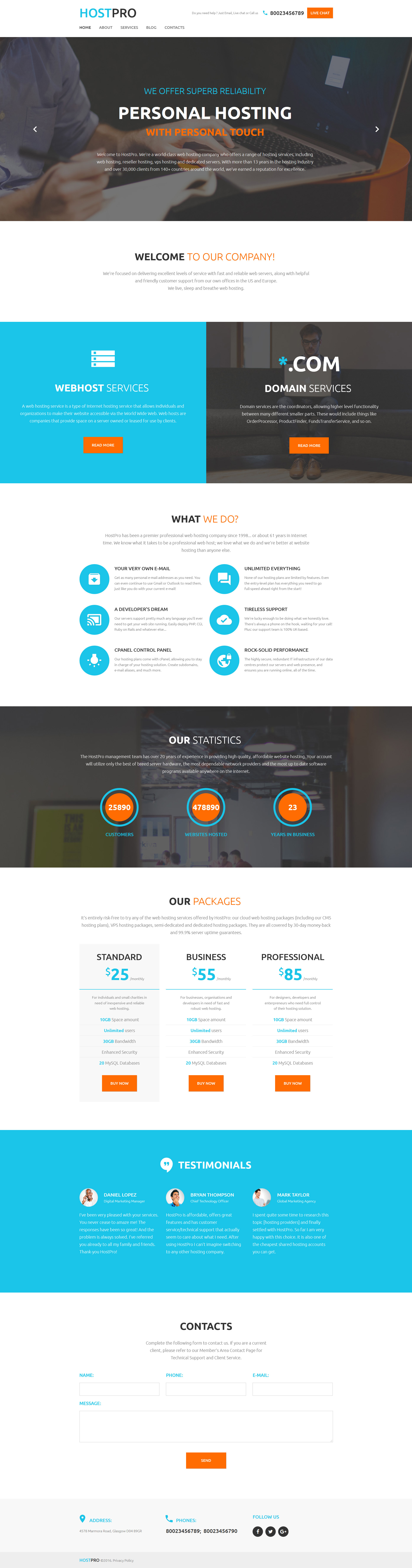 HostPro Website Template