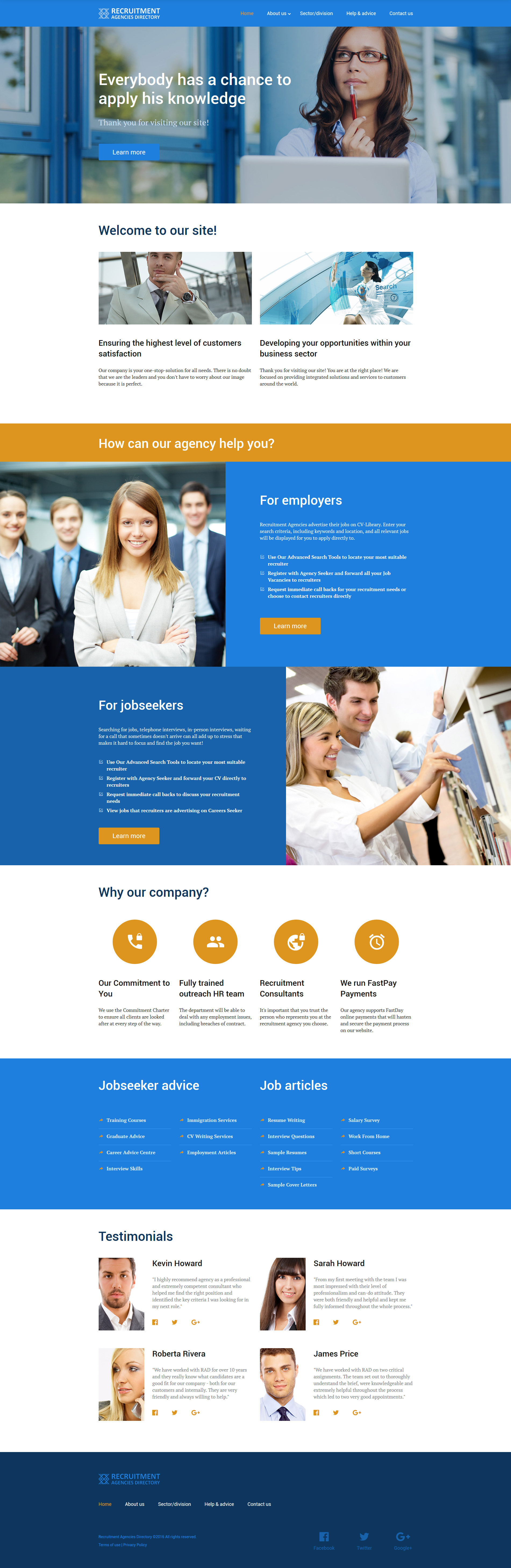 Recruit Website Template