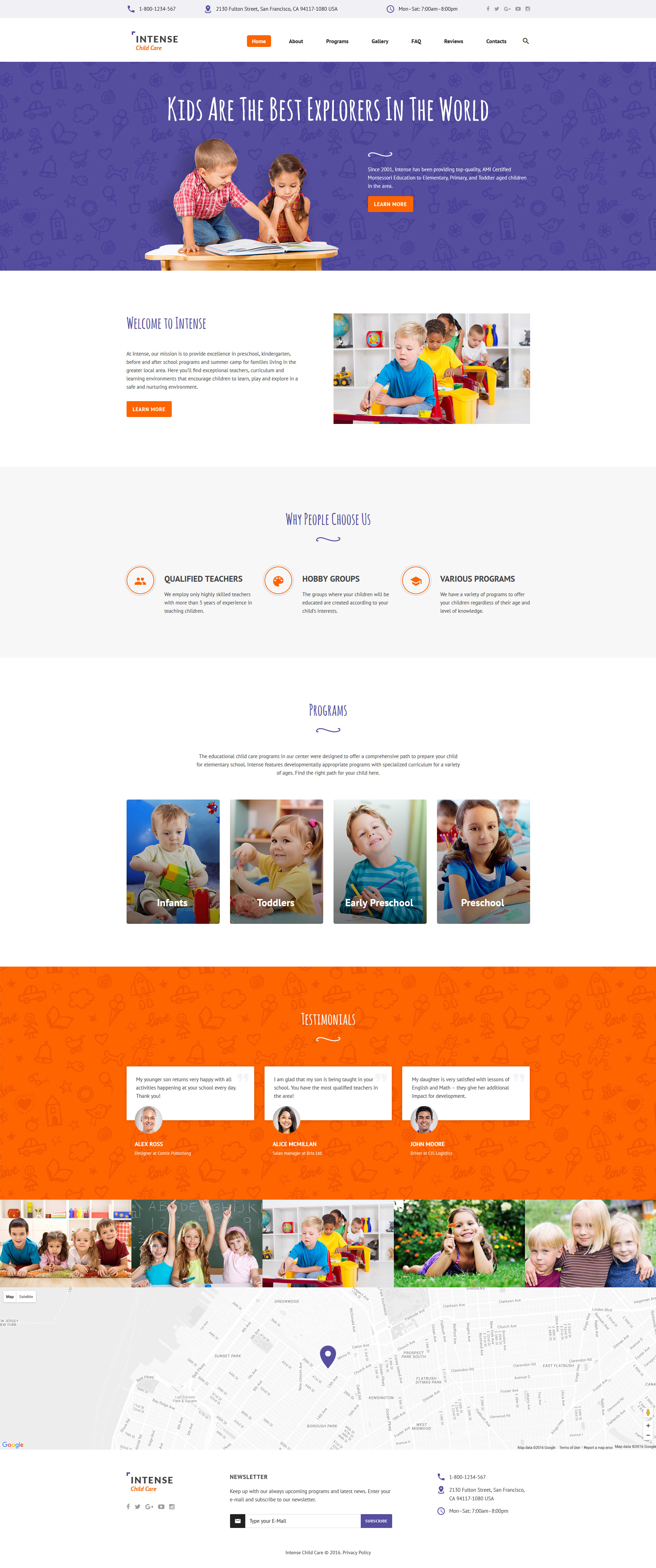 Intense Child Care Website Template Zemez HTML