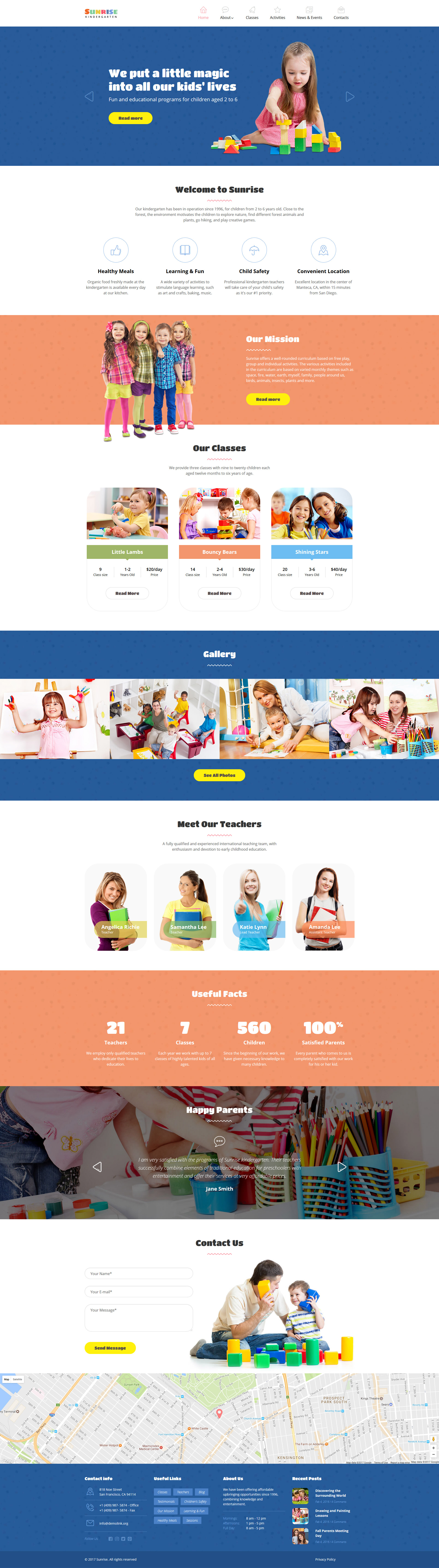 Sunrise – Kids Center & Kindergarten Responsive Website Template