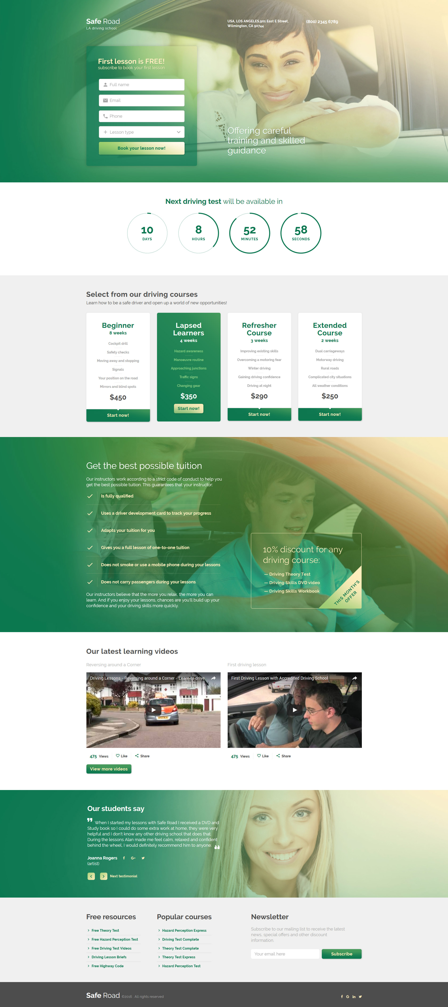 Traffic School Template Responsive Landing Page Template