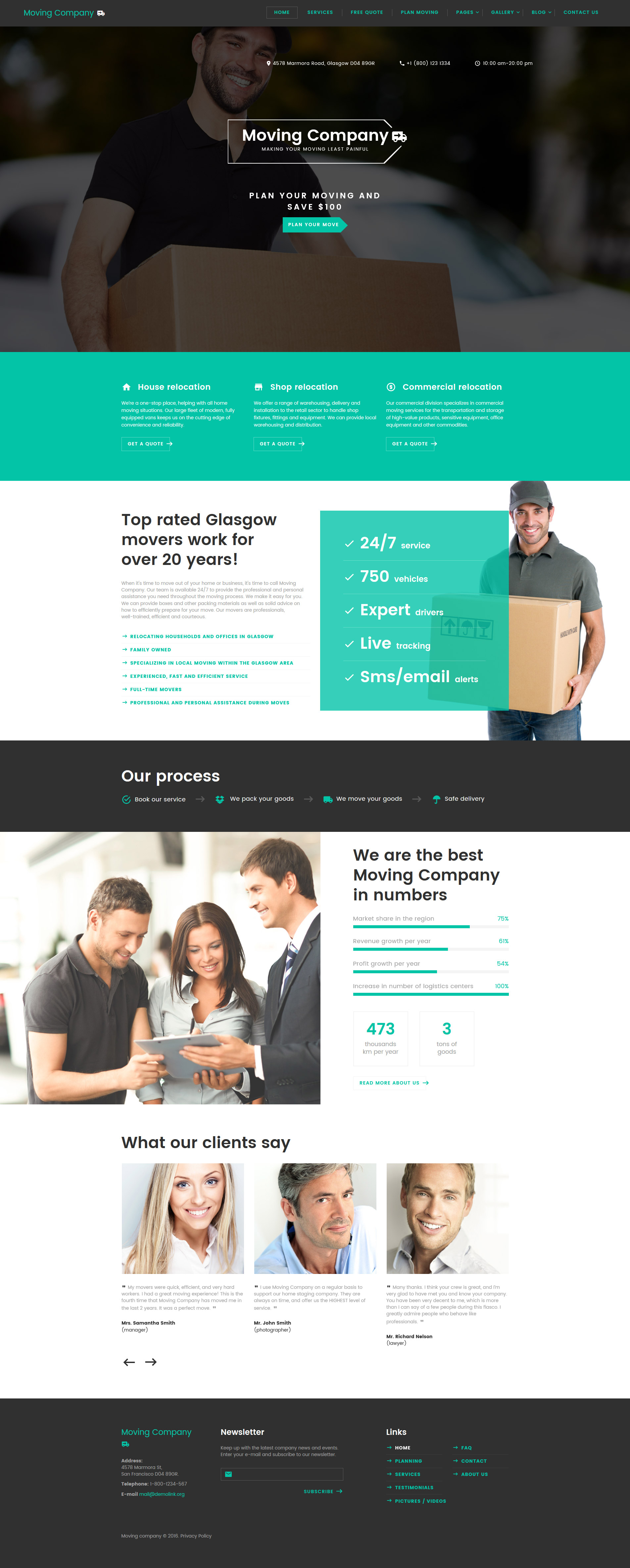 Moving Company Template Responsive Website Template