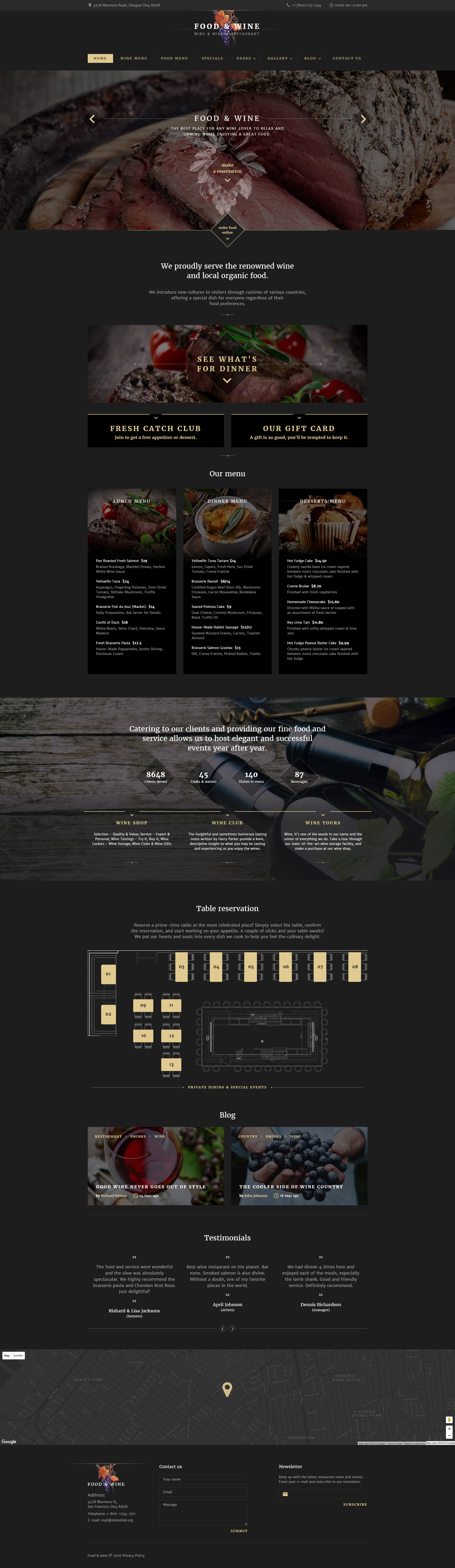 Food  Wine Website Template