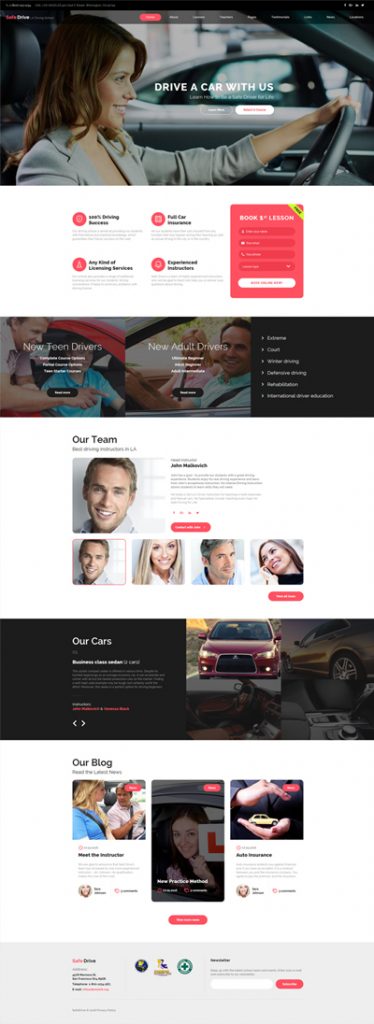 Safe Drive - Traffic School & Driving Lessons Website Template - Zemez HTML