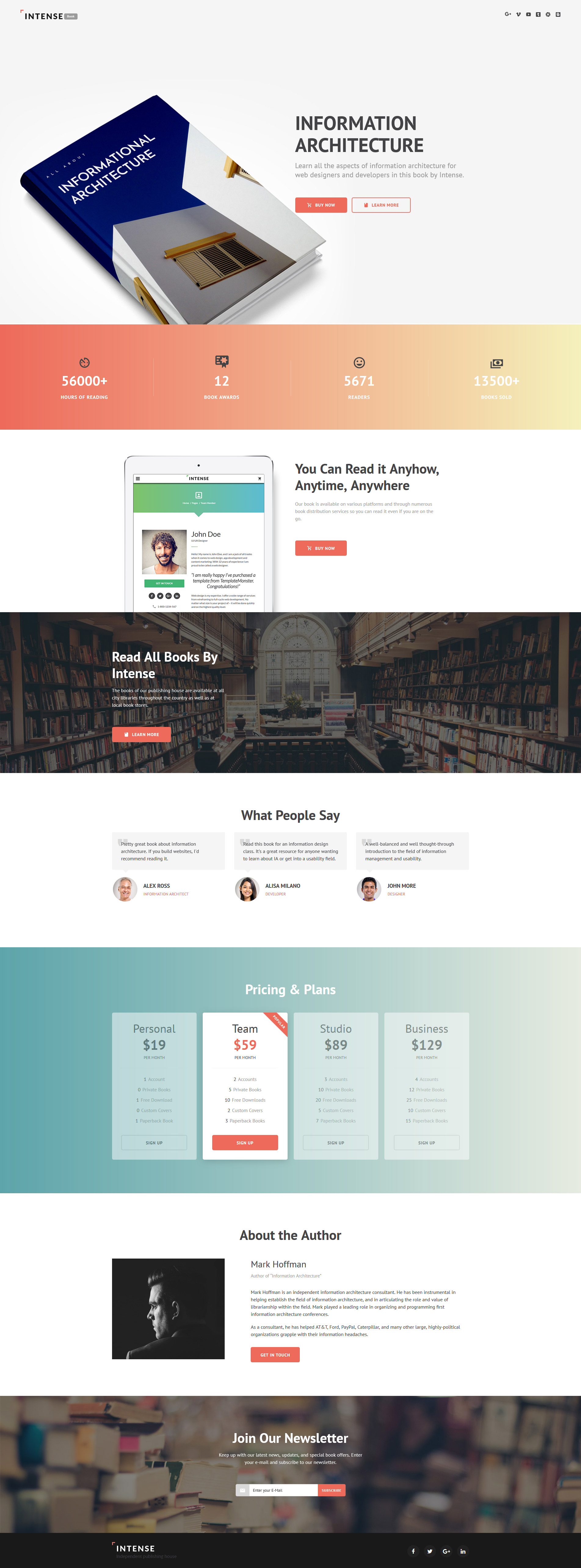 Intense Book Landing Page Template