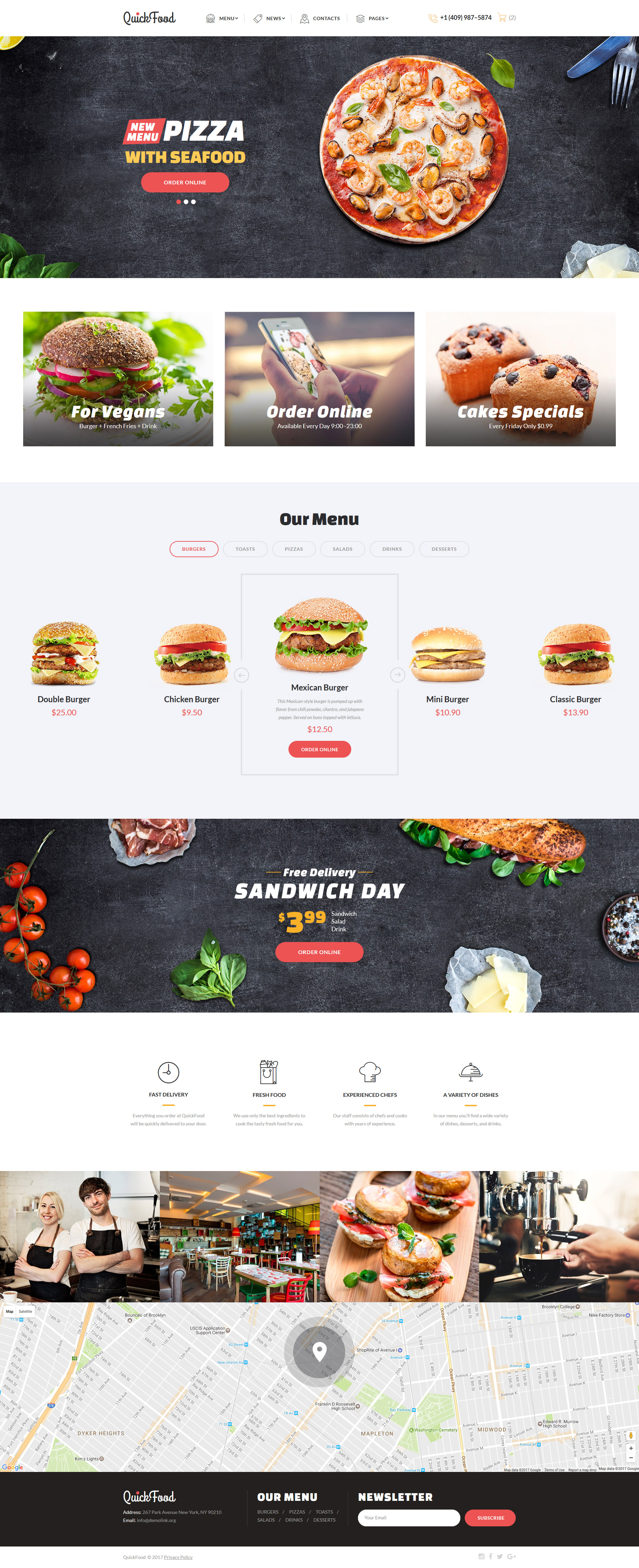 Quick Food – Fast Food Restaurant Responsive Multipage Website Template