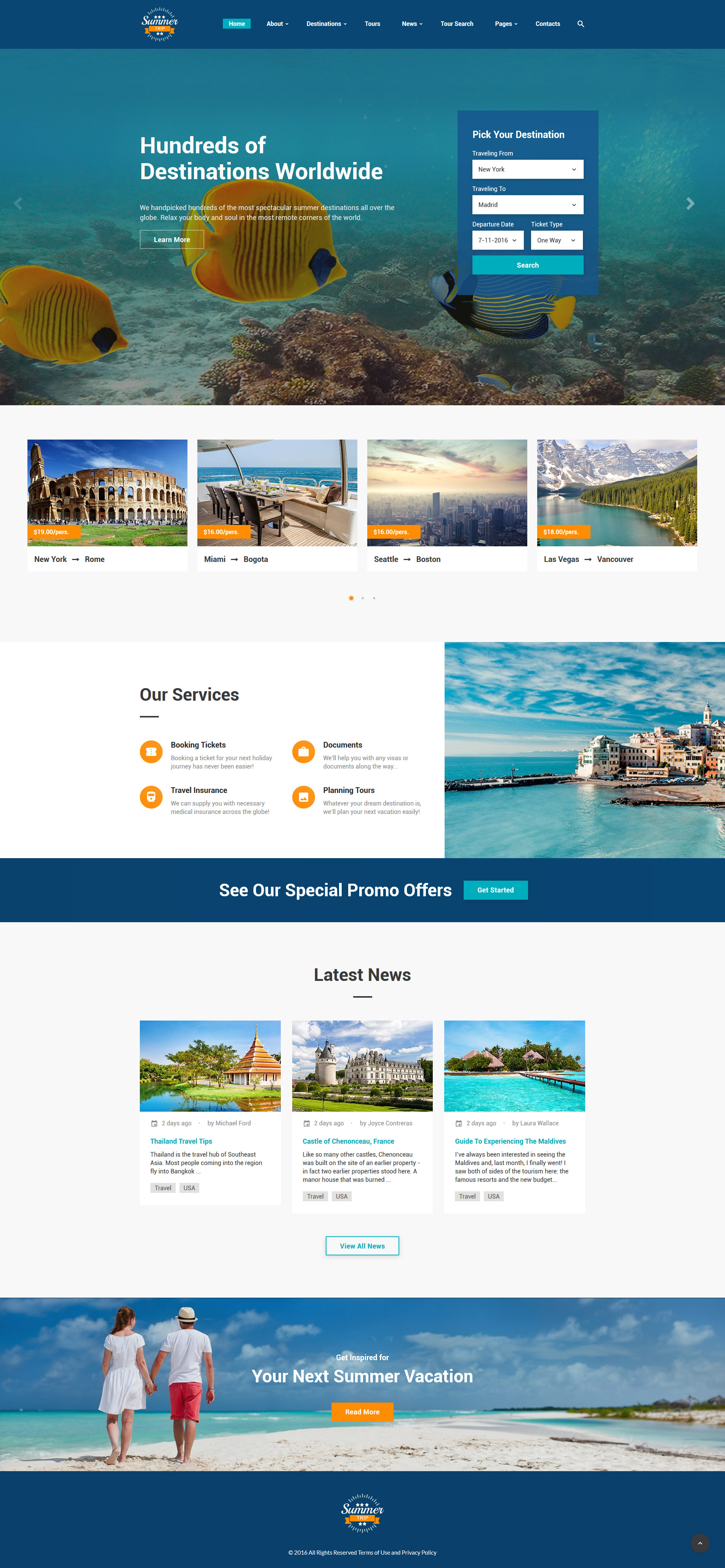 Summer Trip Website Template