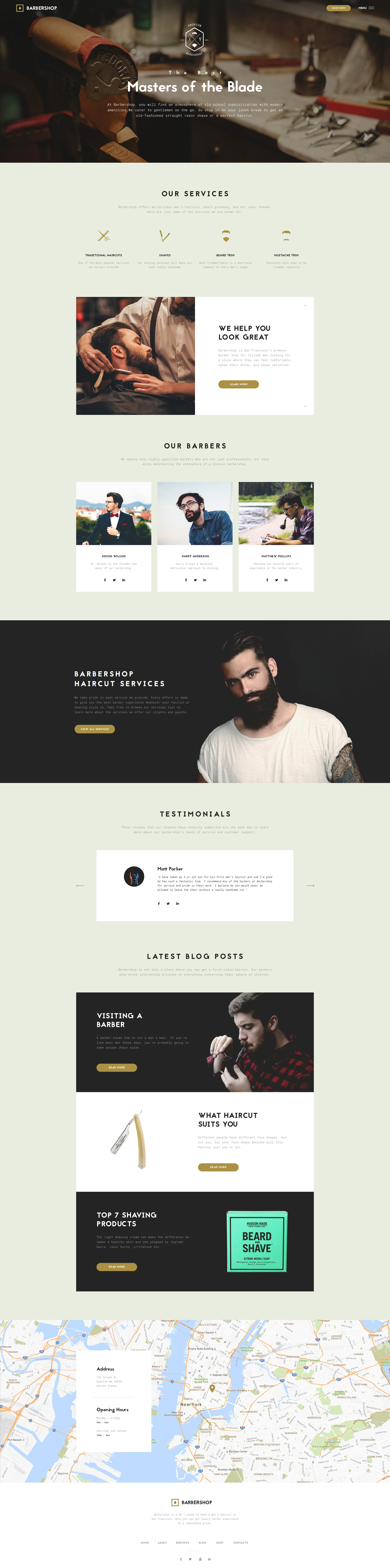 Barbershop – Hair Care & Hair Styling Website Template