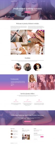 Jessica Priston - Makeup Services Responsive Multipage Website Template