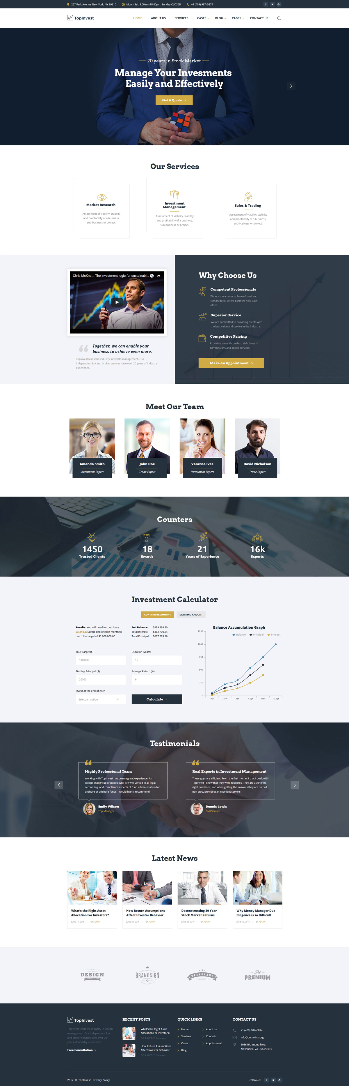 TopInvest – Investment Company Responsive Multipage Website Template