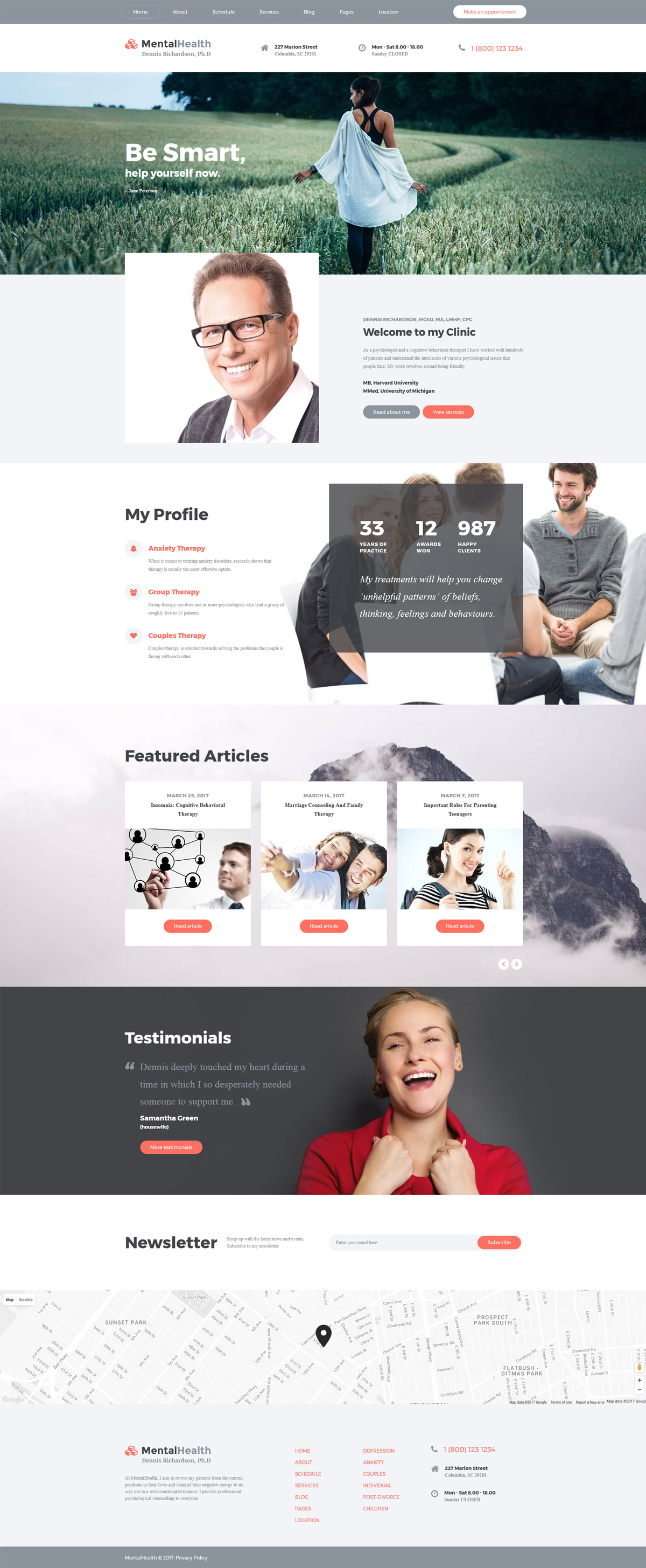 Mental Health – Psychologist Multipage Website Template