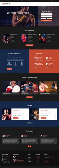 Boxing Day - Boxing Lifestyle Club Responsive Website Template