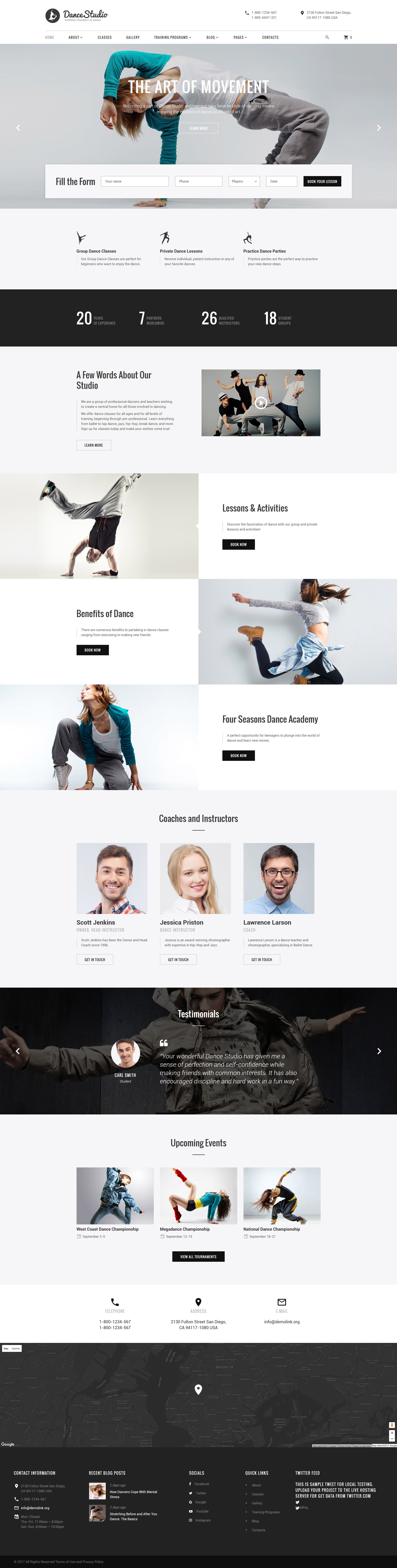 DanceStudio – Dance Coach Responsive Website Template