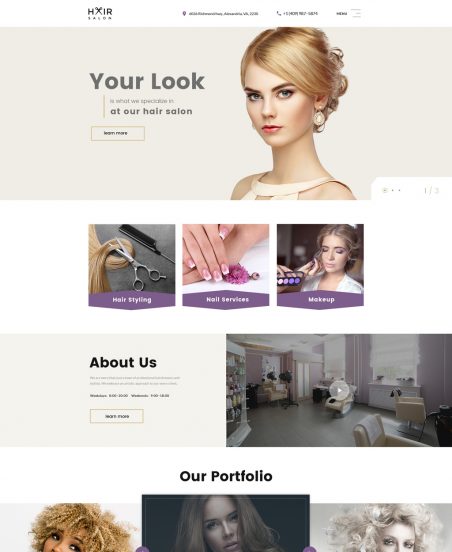 Hair Salon Multipage Website Template Zemez HTML