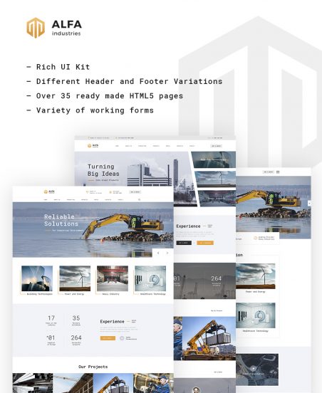 Alfa Industries - Heavy Industries Multipage Website Template