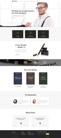 James Brown - Writer Personal Portfolio Multipage Website Template