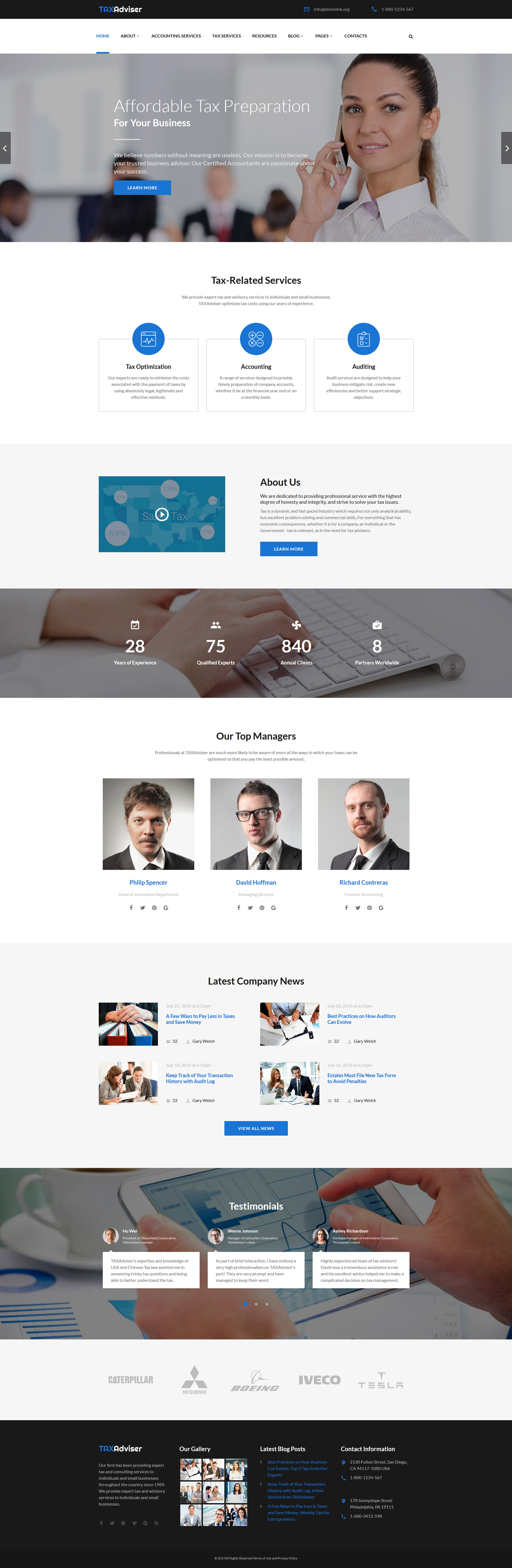 TaxAdviser – Accounting and Tax Services Company Responsive Multipage Website Template