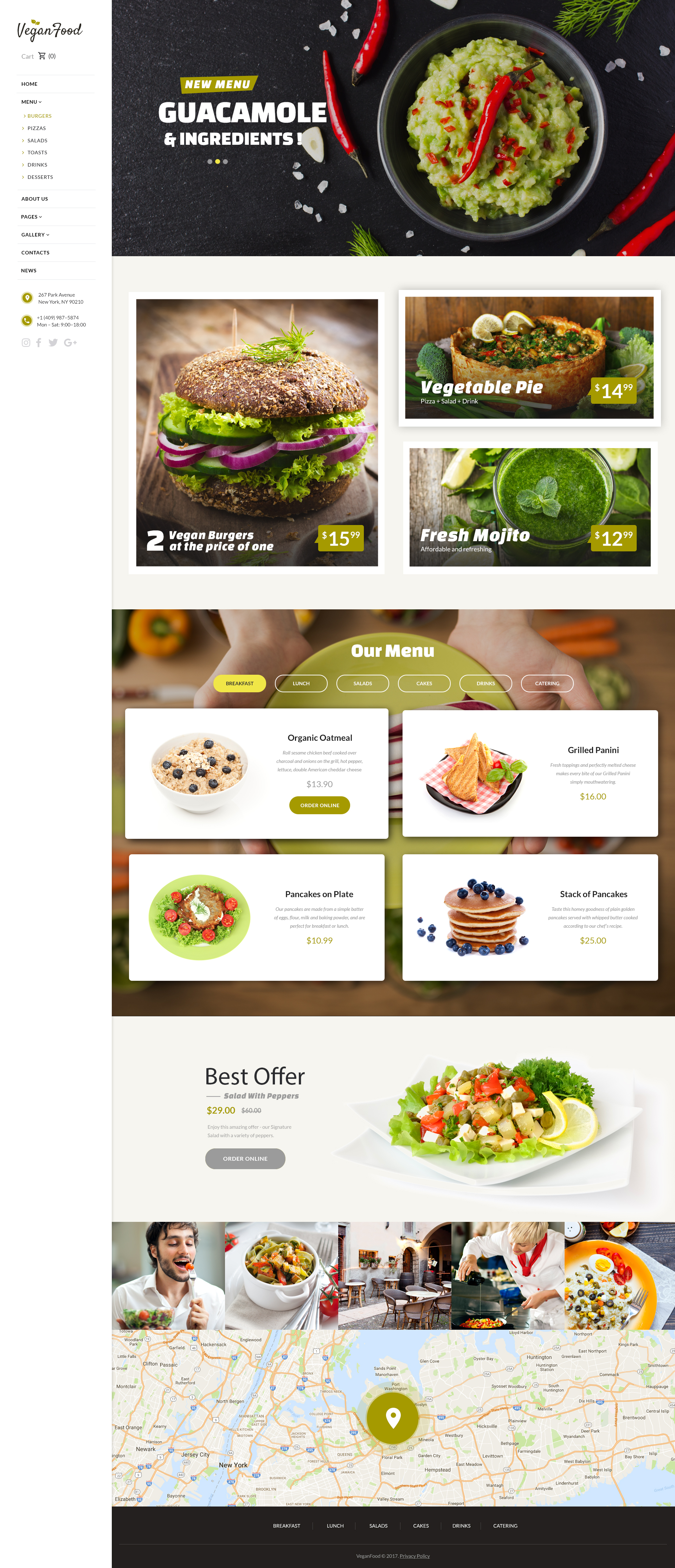 Vegan Food – Vegetarian Restaurant Responsive Website Template